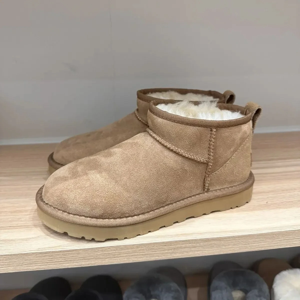 

2026 New Women's Winter Boots Ultra Mini Short Booties Genuine Leather Warm Lining Chunky Platform Heel Luxury Fashion Boots