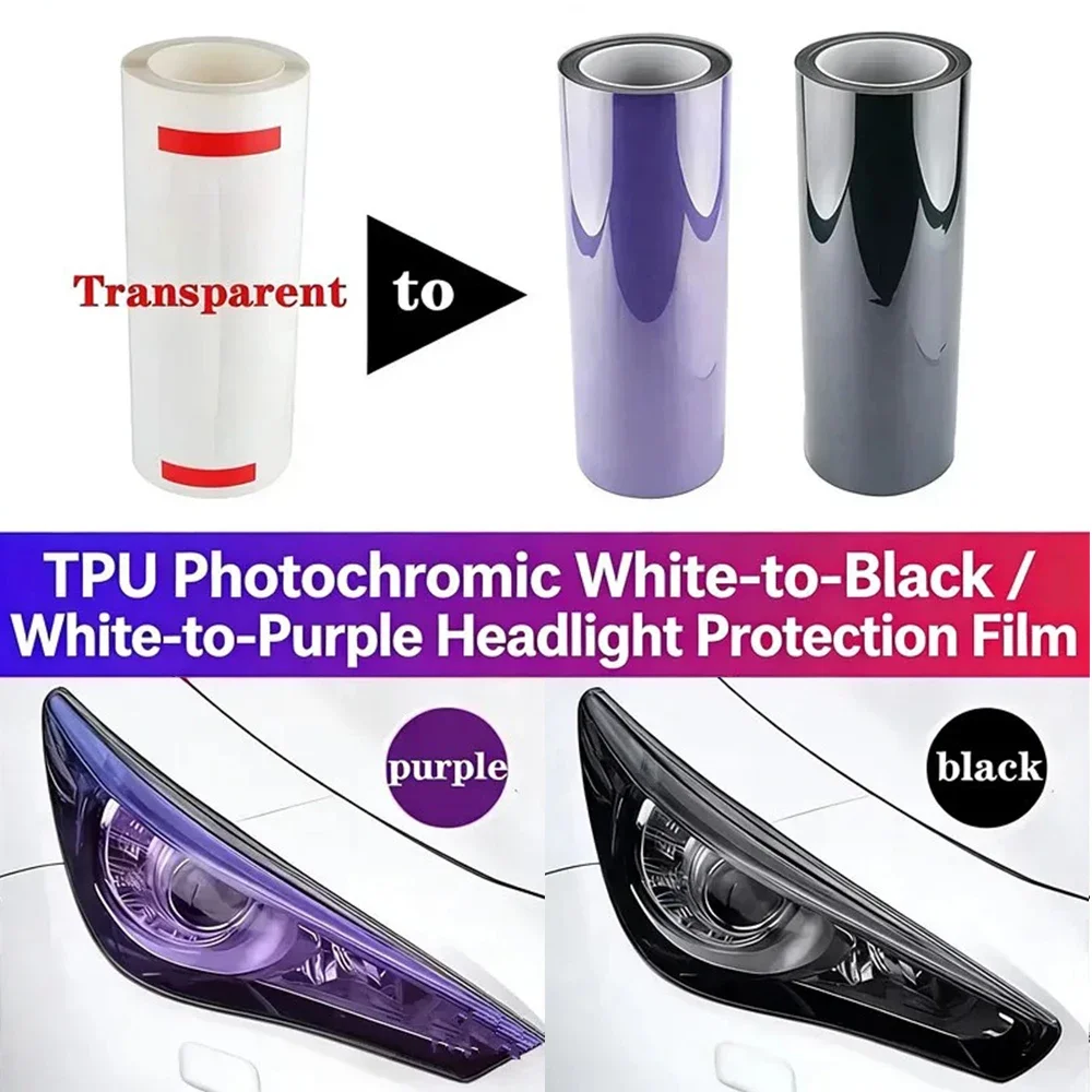 Automotive TPU Headlight Film Intelligent Light Control Car Body Protection Film Repair Scratches Photochromic Modification Film