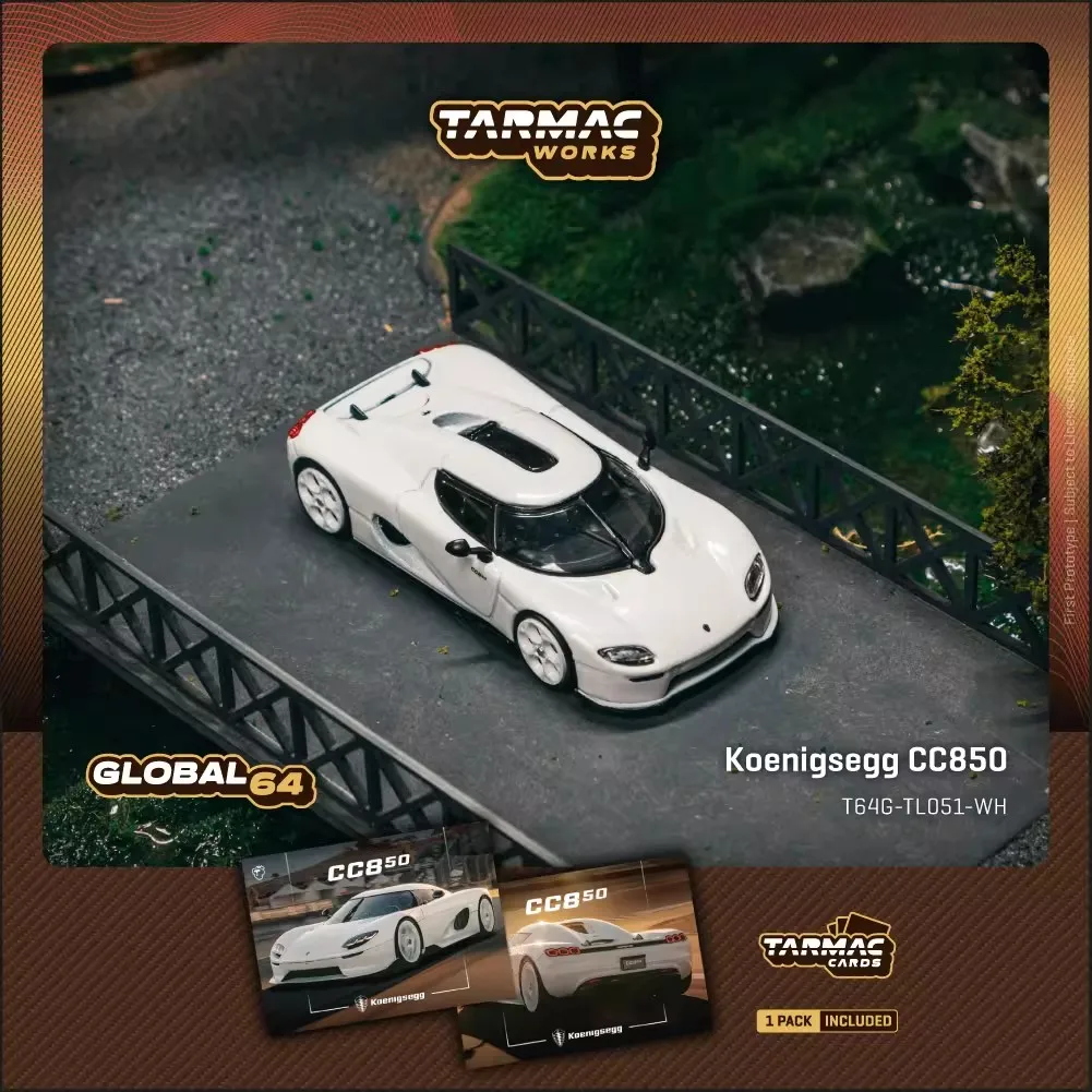 

In Stock TW 1:64 Koenigsegg CC850 White Collection Toys Diecast Car Model Tarmac Works