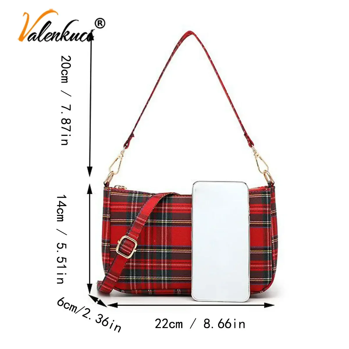 Fashion Vintage Retro Bags Designer Ladies Hand Bags French Plaid Red Bag Woman Elegant Small Women Shoulder Bags