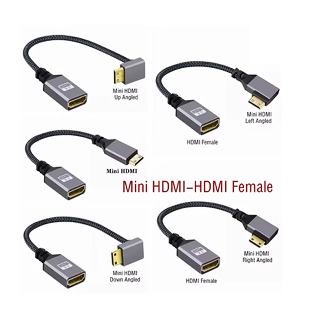 4K Type-C ミニ HDMI 1.4 オス - HDMI メス延長ケーブル DV MP4 カメラ DC ラップトップ用