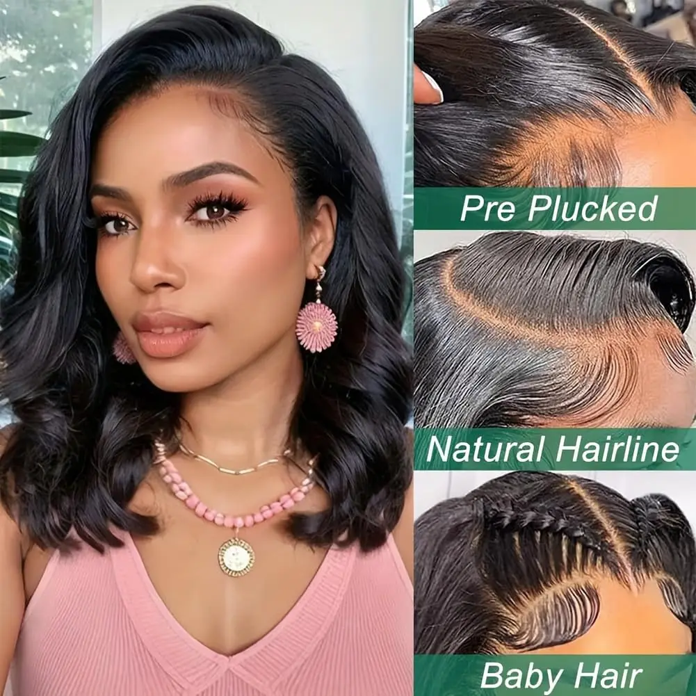 Short Body Wave Wig Human Hair Lace Front Wigs Human Hair  13X4 Body Wave Lace Frontal Bob Wigs for Women Daily Hair Used