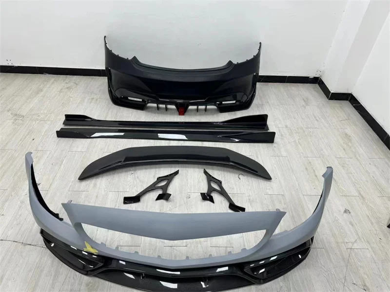 Used for Mercedes Benz W205 c63 c63s Coupe IMP style semi carbon fiber front and rear bumpers diffuser side skirts body kit