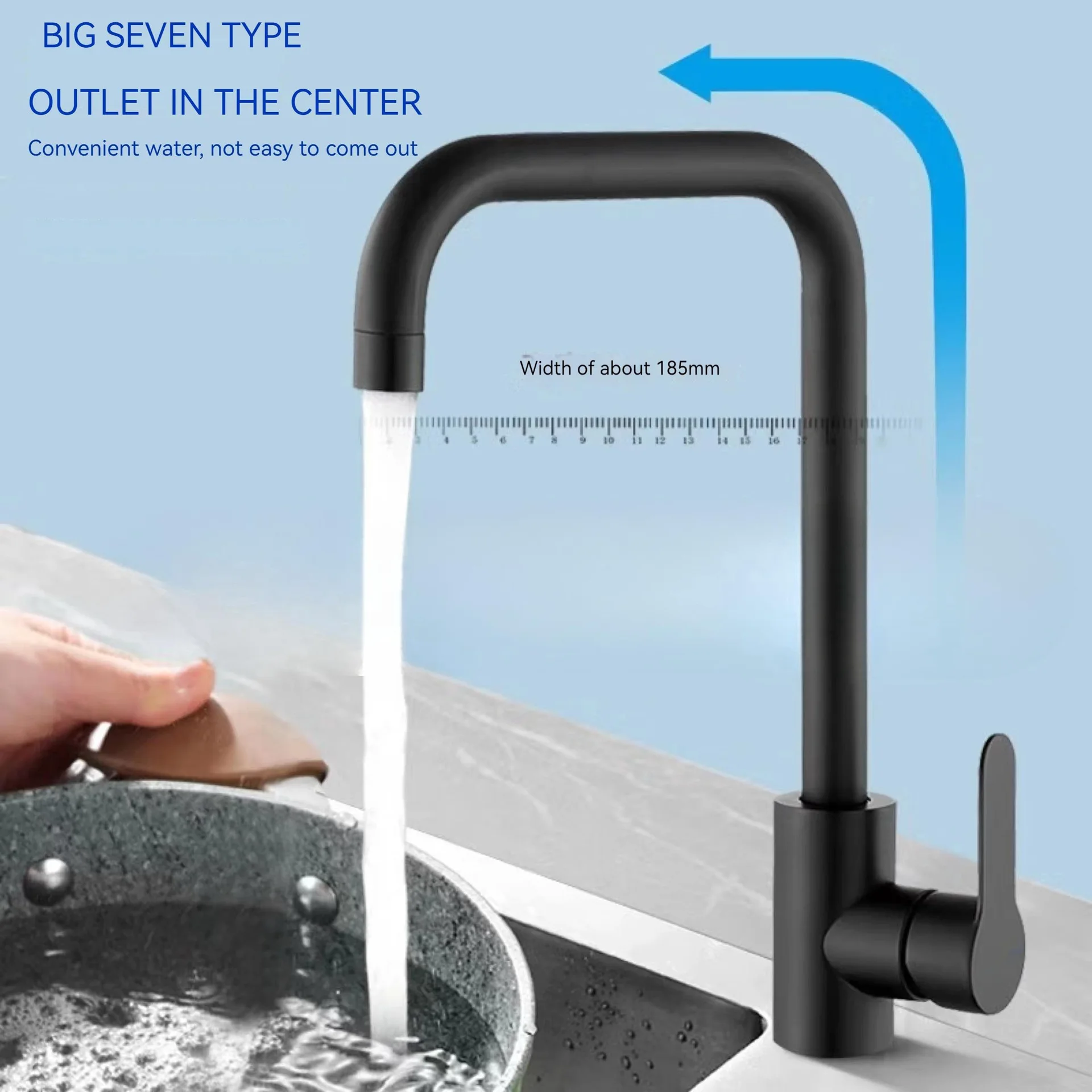 Vanities Single Hole black faucet Wash Sink 304 Stainless Steel Kitchen Faucets