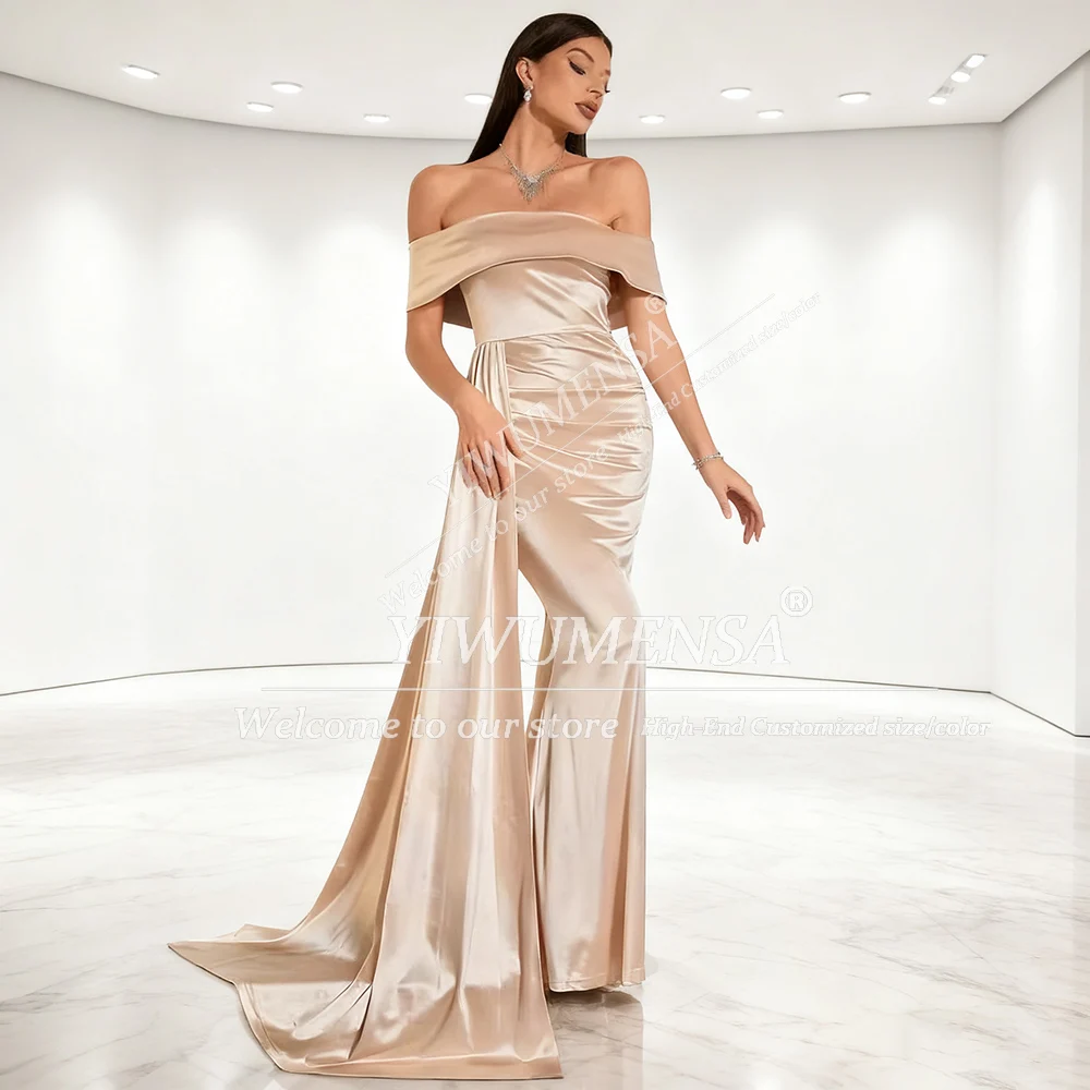 

Элегантные атласные платья для выпускного вечера без бретелек с высокой талией Русалка плиссированные вечерние платья для женщин индивидуальный женский наряд для приема