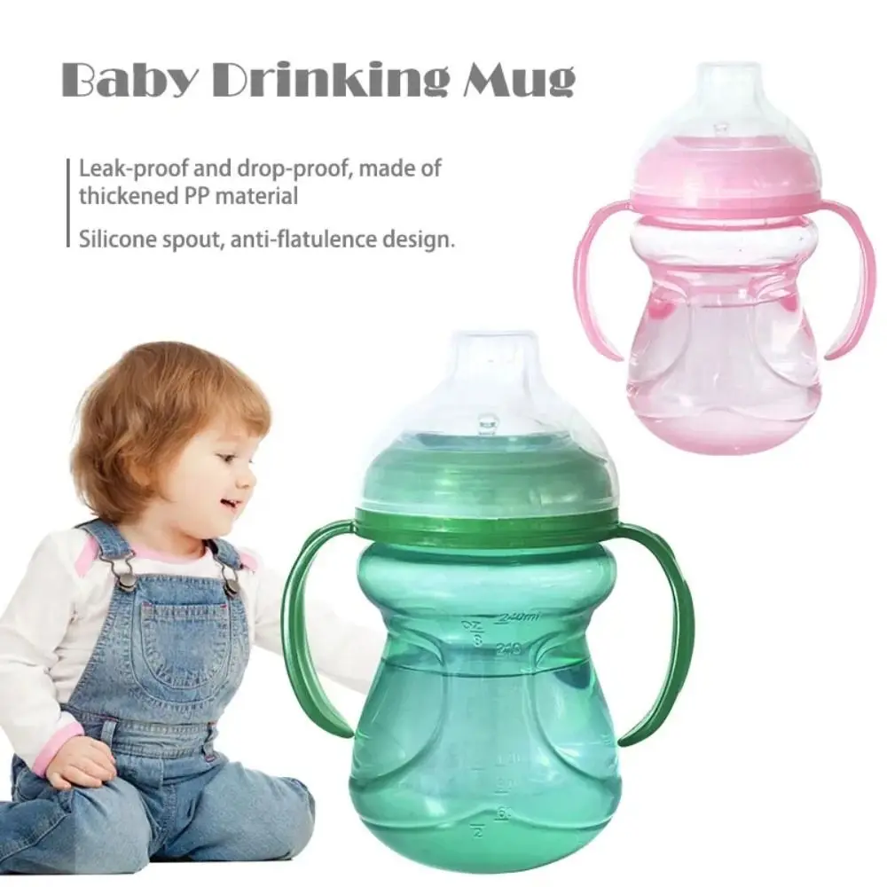 Practical Specially Designed Duckbill Cups 270ml Silicone Drinking Mug Transparent Leak-proof Baby Trainer Cup 6 Months Old