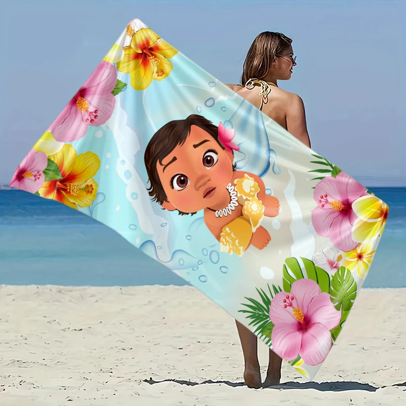 

Princess Moana Beach Towel Ultra-Fine Fiber Lightweight & Quick-Dry Hawaii Beach Party Easter Travel Swimming Quickdry Fabric