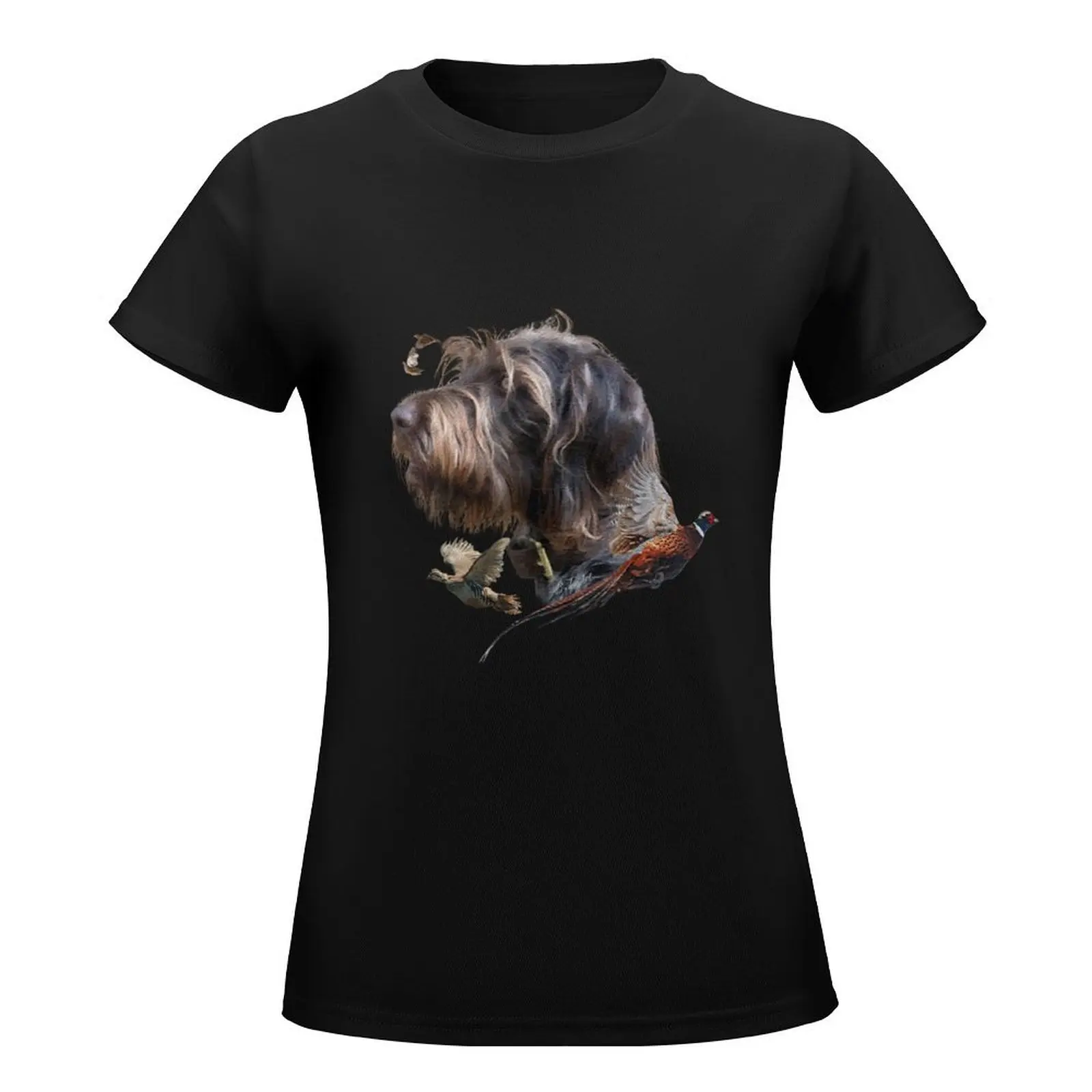 German Wirehaired Pointer, Hunting dog T-Shirt customs design your own funny tops tshirts for Women