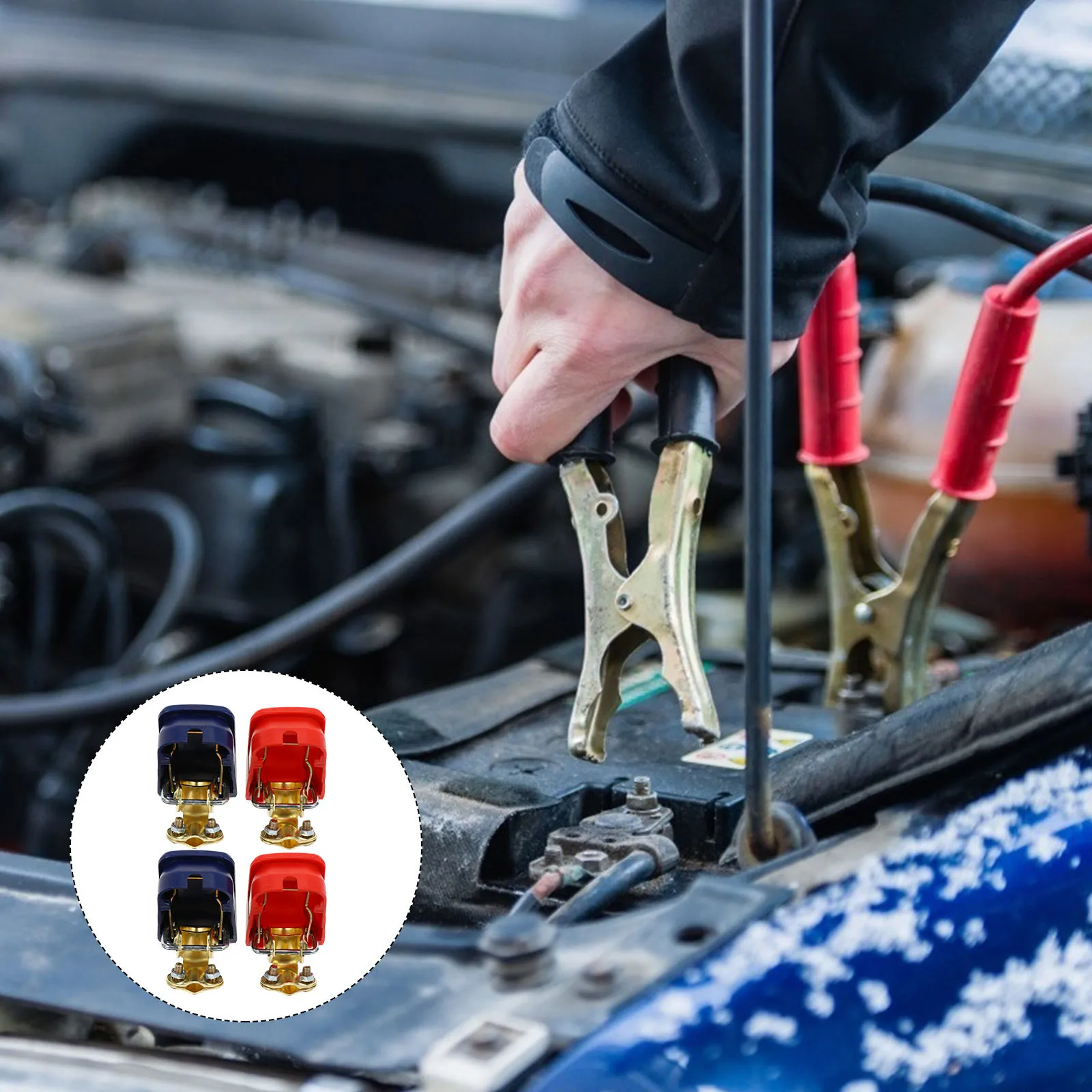 

2Sets Car Terminal Connector Heavy Duty Terminal Clamp for Automotive Boat Rv Marine Use Car Accessories