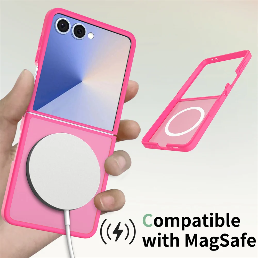 New Case For Samsung Galaxy Z Flip 7 Phone Case luxury Support in wireless charging Flip Cover For S