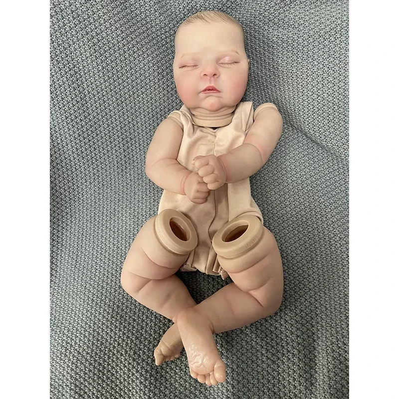 20inch Already Painted Reborn Doll Parts Peaches 3D Painting Skin with Visible Veins Cloth Body Included Muñecas Kit Bebe Rebon