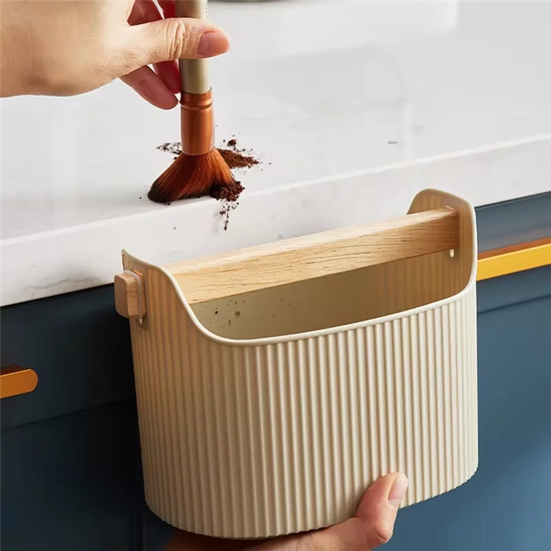 AT28-Coffee Knock Box Large Capacity Espresso Grounds Container Powder Beveled Residue Dump Bucket Maker Tools