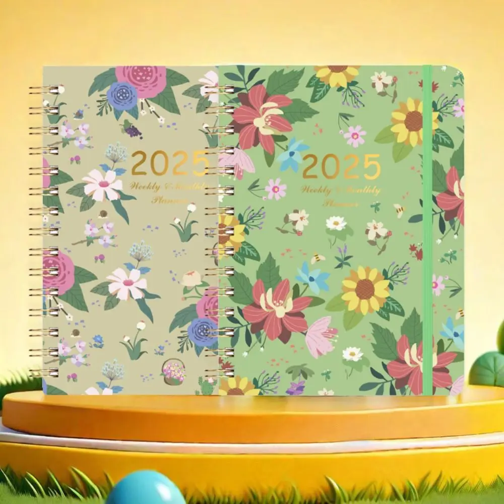 فضفاضة ورقة لفائف 2025 جدول مخطط دفتر مذكرات مخطط أسبوعي العملي A5 جداول التقويم المفكرة 365 يوما