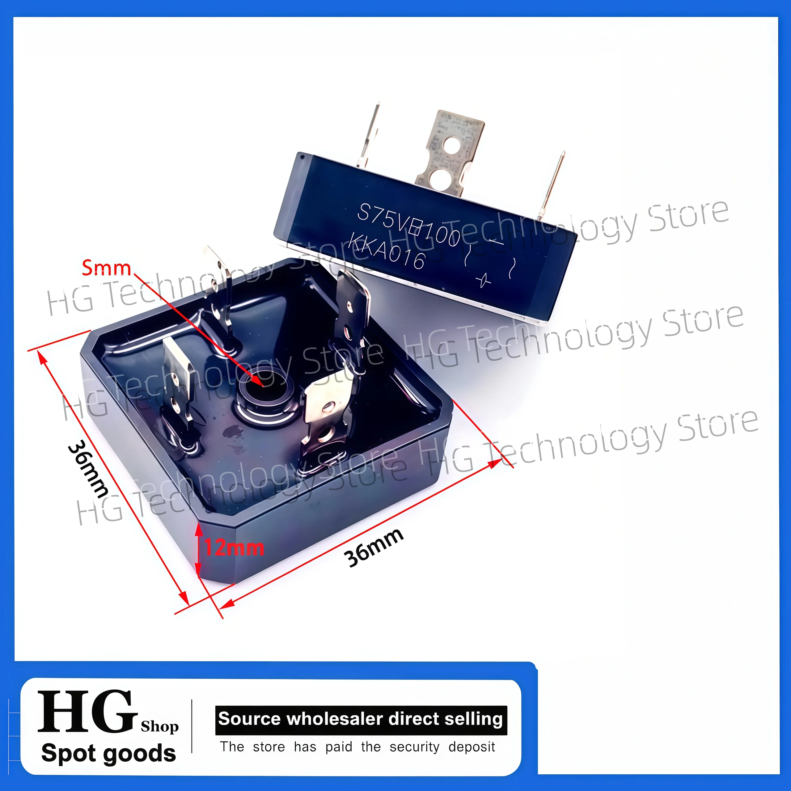 5PCS/Lot Original S75VB100 Rectifier bridge 75A 1000V 4PIN For Hill Bridge inverter welding machine dedicated rectifier bridge