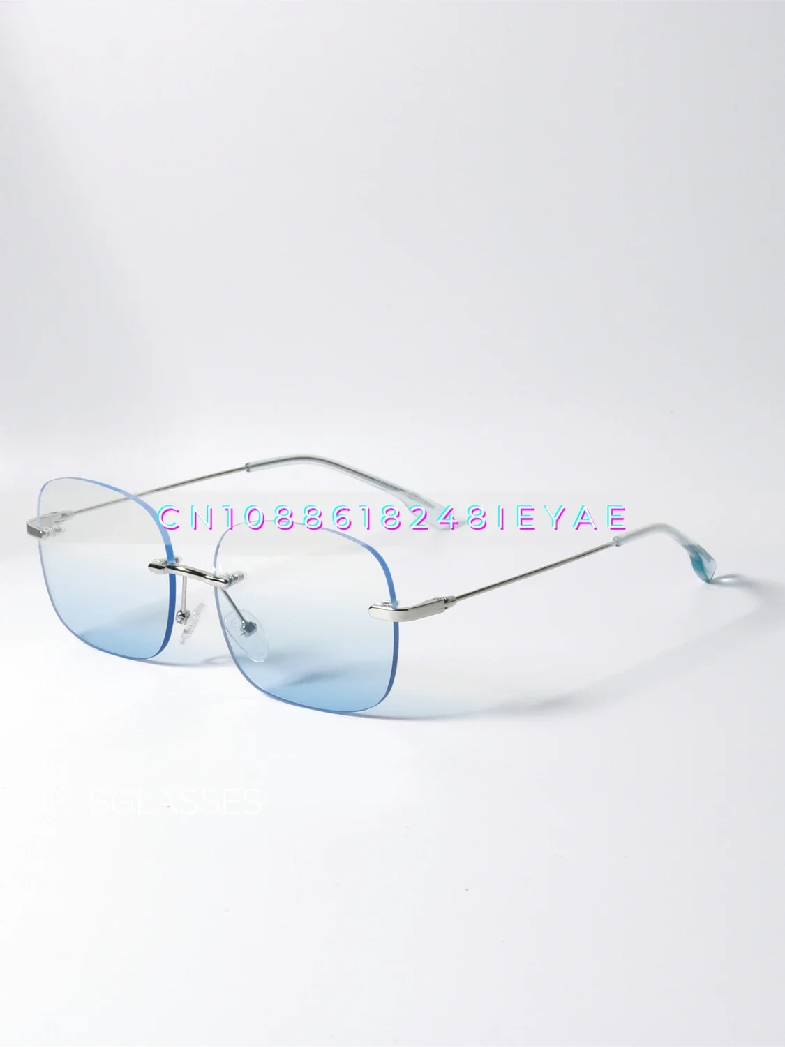 

Frameless Fresh Gradual Change Blue Sunglasses UV400 Anti-ultraviolet Radiation Niche Square Advanced Glasses