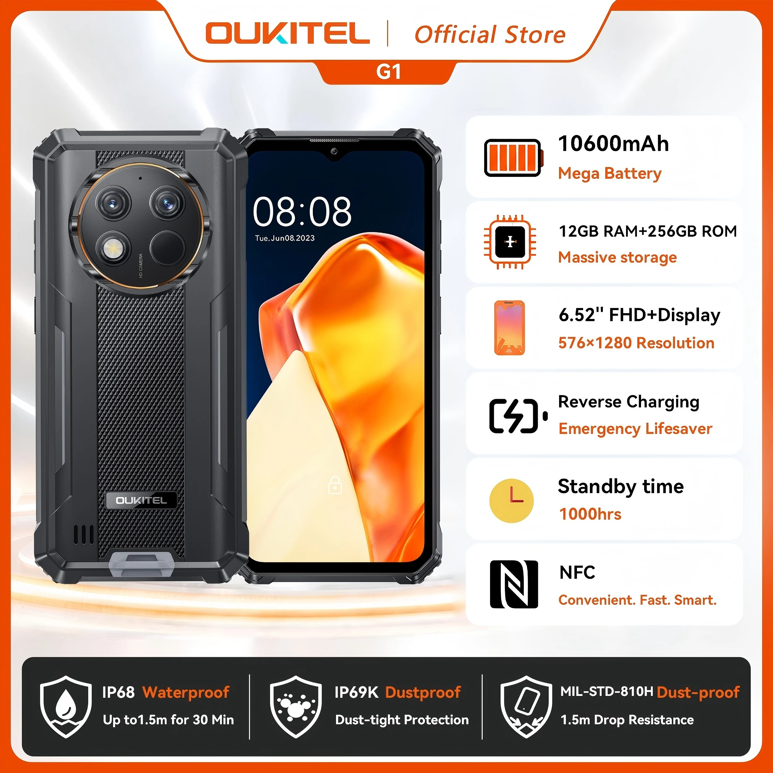 スマートフォン本体 OUKITEL G1 256GB 24GB(6GB+18GB) S05091379a1454a3db321b1ef2bbb7