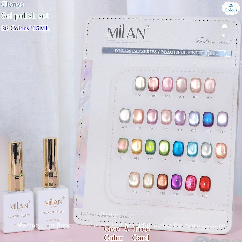 

Glenys28 color Huajian soft dream nail polish gel full mesh popular whitening immersion gel ultraviolet LED nail art varnish set