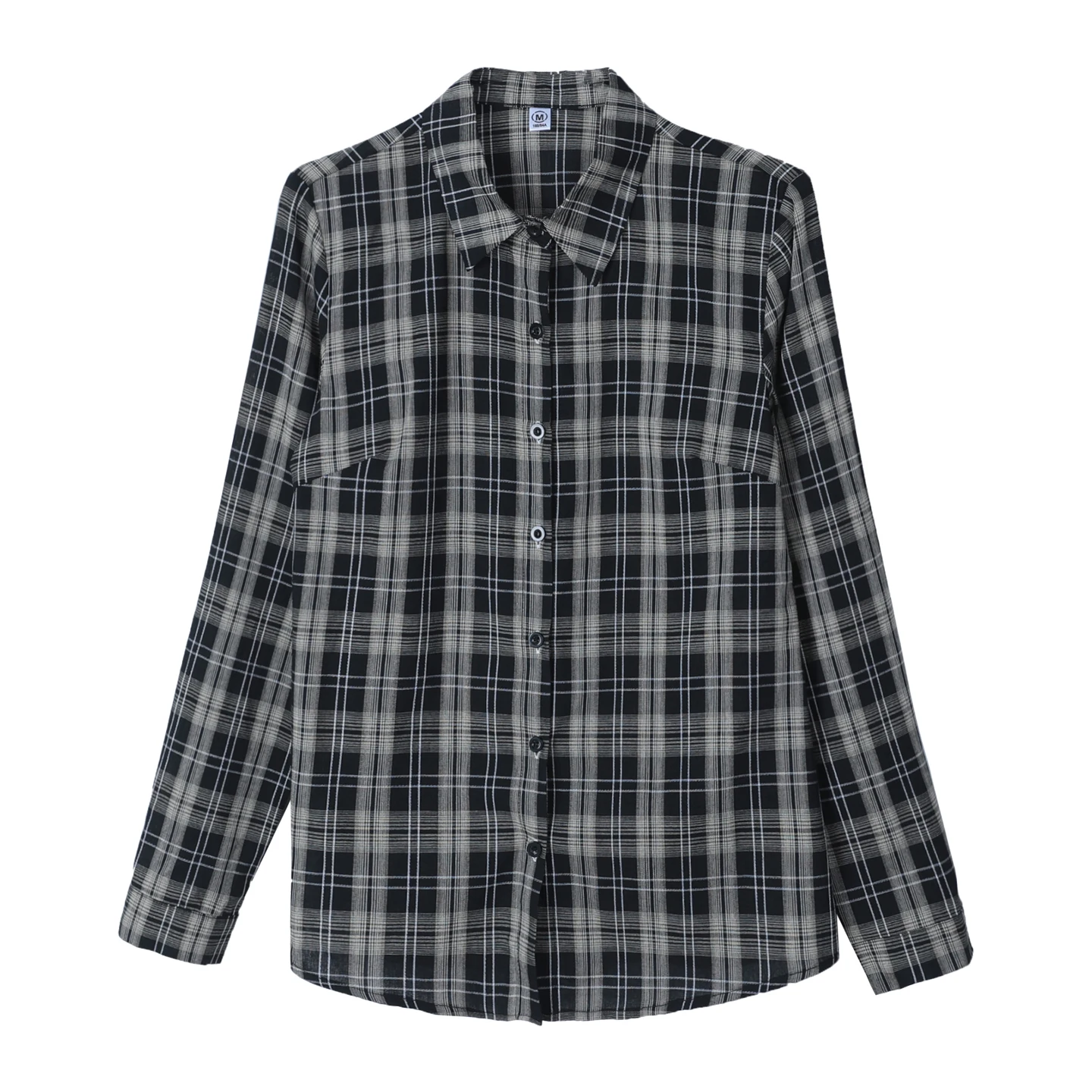

New Women'S Spring And Autumn Fashion Slim Fit Long Sleeved Shirt Female Casual Loose Comfortable Versatile Plaid Cardigan Top