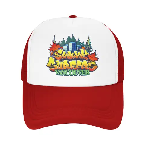 Subway Surfers Mesh Baseball Cap Adult Fashion Sun Hat Vancouven Hat Adjustable Polyester Sun Caps Winter Trucker Hats