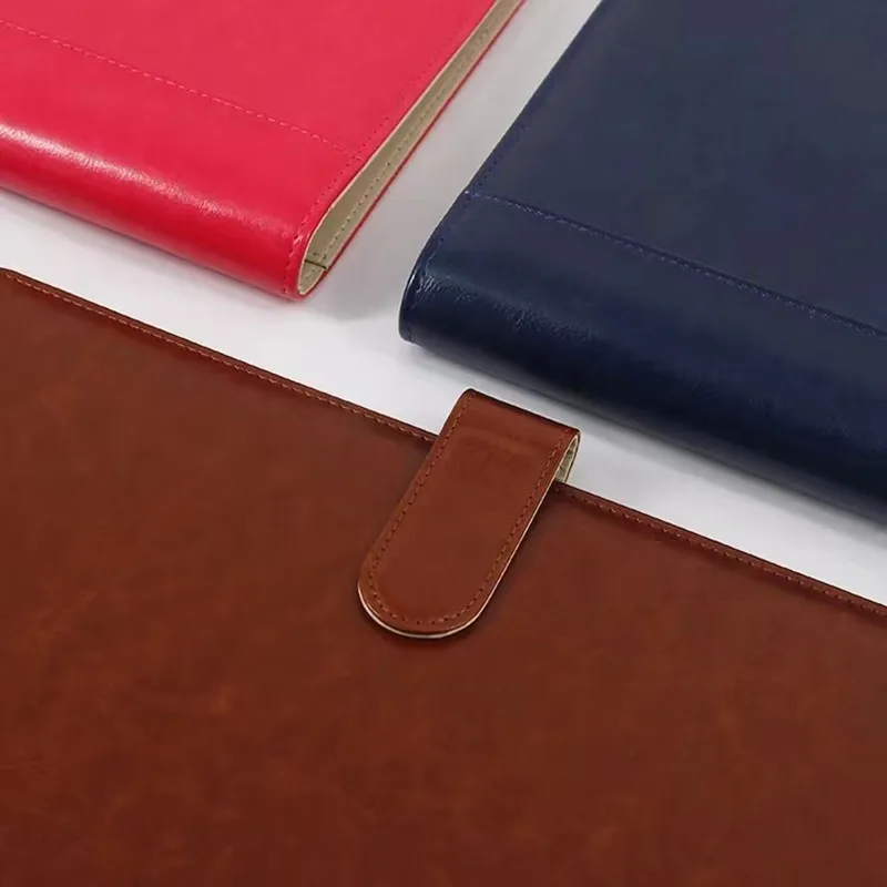 Zippered Negócios Loose- Closure PU Holder com Case, Documento Folha Padfolio, Organizador De Pasta De Cartão