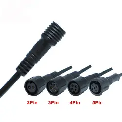 2Pin 3Pin 4Pin Male to Female Led Connector Waterproof IP67 Black Cable For LED Light Strips