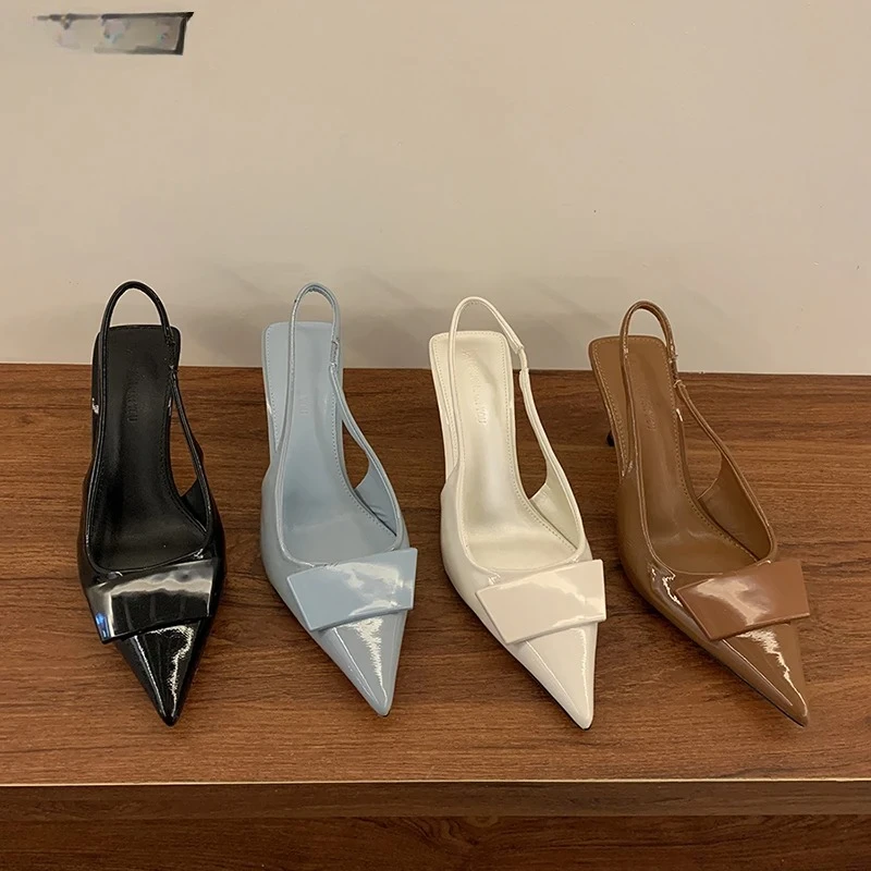 

High Heel Sandals Summer Women's Shoes Pointed Toe Women Sandals Ladies Dancing Party Pumps 2025 Fashion Shallow Singbacks Shoes