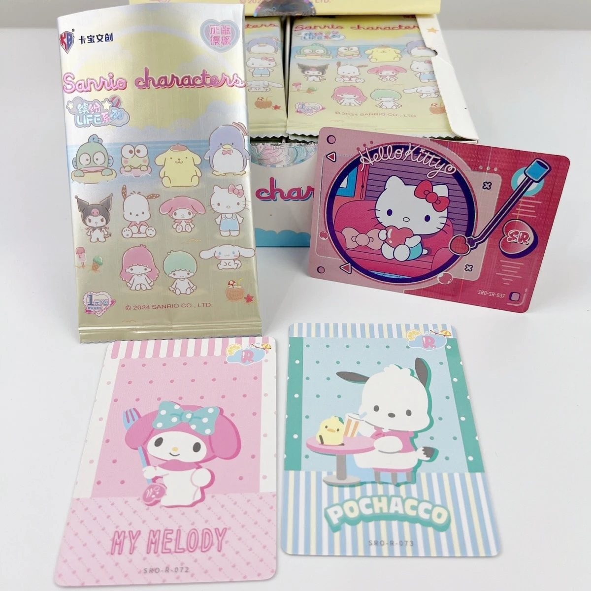 Sanrio Shining Card Cartoon Kuromi Hello Kitty My Melody Cinnamoroll Collectible Game Trading Card Children Toy Christmas Gift