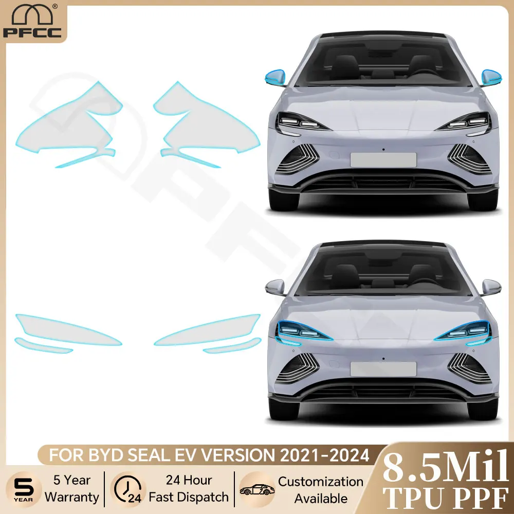 

For BYD Seal EV Version 2021-2024 Car Headlight RearView Film TPU Paint Protection Film Pre-cut PPF Bra Anti-scratch Clear Kit