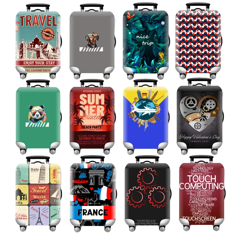 Funda protectora de equipaje con estampado de animales, cubierta elástica gruesa para maleta de 18 a 32 pulgadas, accesorios de viaje