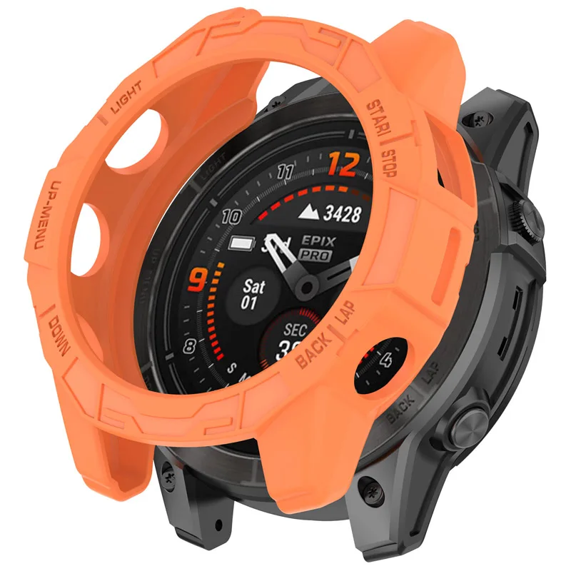 Armor Cover for Garmin Fenix E 47mm Hollow TPU Soft Hollow Frame Bumper Two-in-one Fall Prevention Protective Case