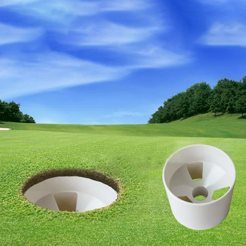 Golf Training Aids Putting Putter Hole Cup Plastic White Practice Cups Yard Garden Backyard Grass Insert Practice Target 1PC