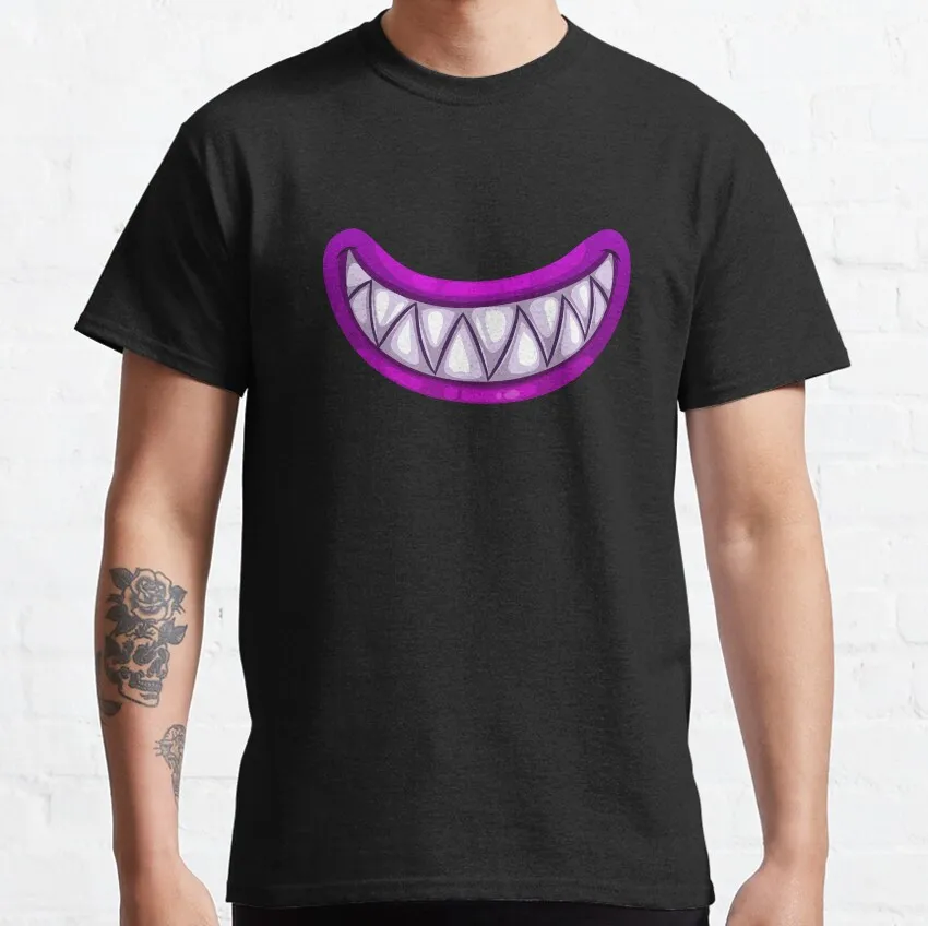 

Men's Shark smiling critters cartoon teeth T Shirts CatNap Smiling Cotton Clothing Smiling Critters horro game Awesome Adul