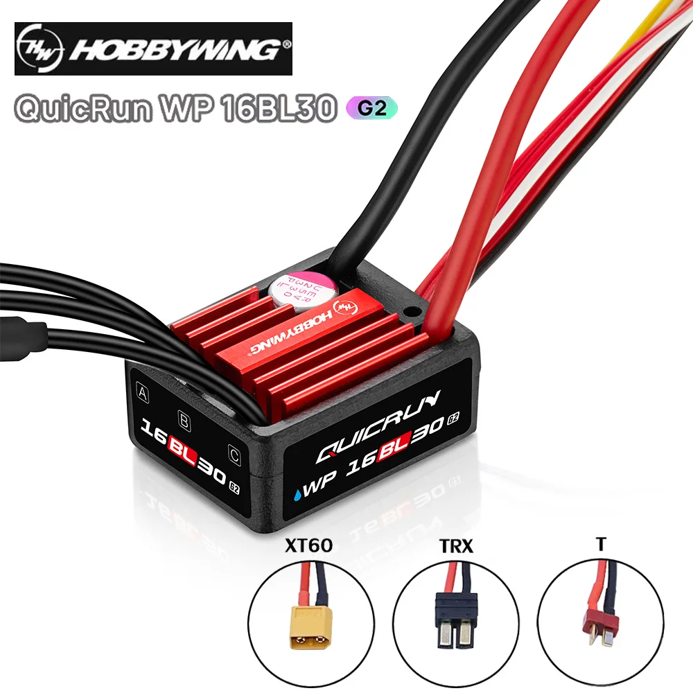 Hobbywing QuicRun WP-16BL30 G2 30A 2-3S Regolatore di velocità senza spazzole ESC per auto RC 1/18 1/16