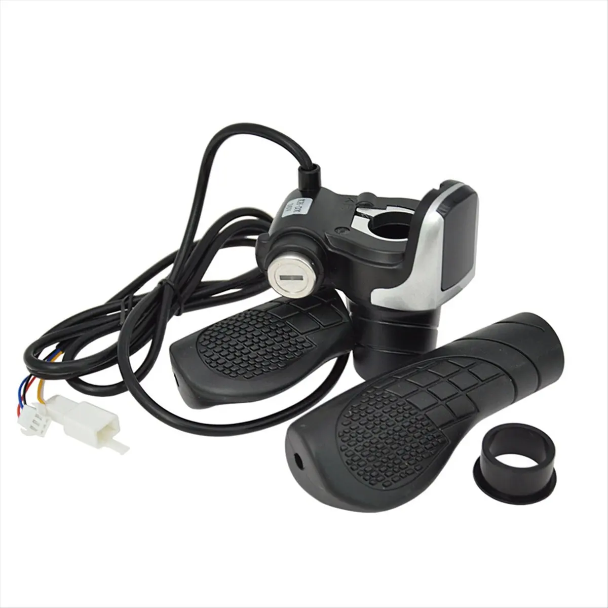 

Ручка газа X07A с ЖК-дисплеем (индикатор заряда) и ключом-замком для электровелосипедов/самокатов/мотоциклов 48В