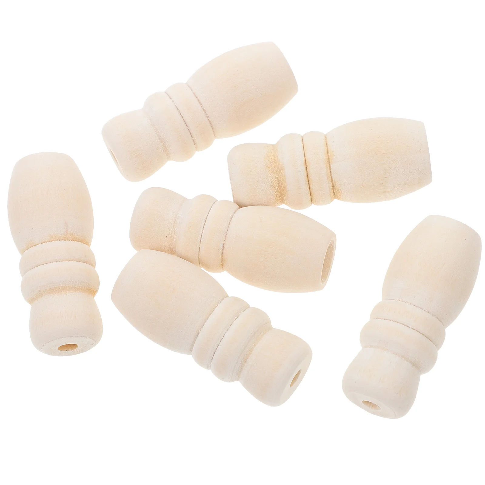 

6pcs Wooden Pull Cord Ends Window Blind Pulls Curtain Cord Pulls Household Blind Window Curtain Crafts Accessories Wood