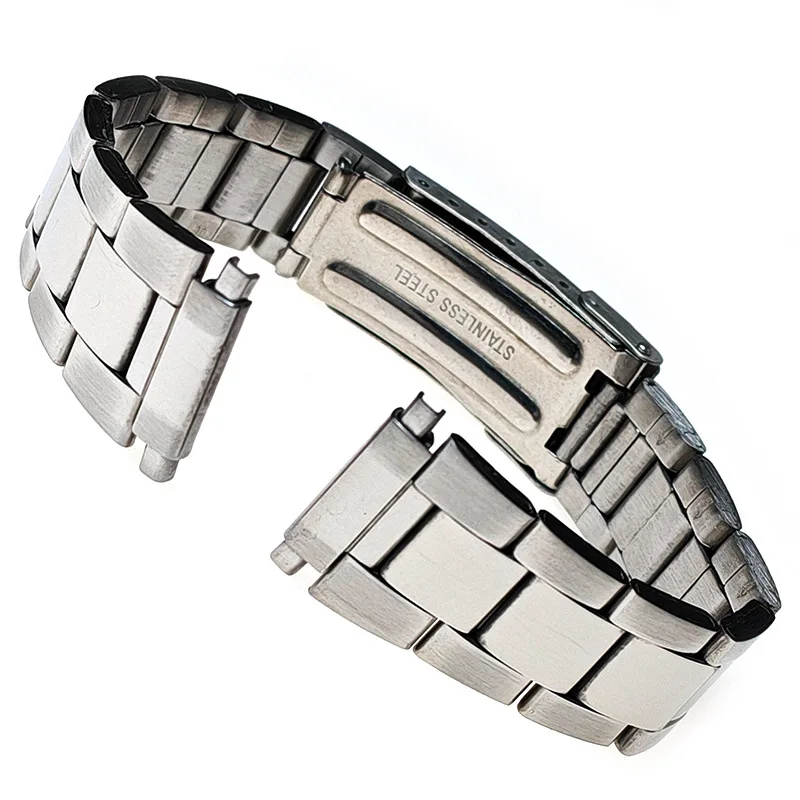 Metal Steel Strap Watchband 16mm-22mm Adjustment Expansion Width Wristband for Seiko Woman Men Folding Buckle Universal Bracelet