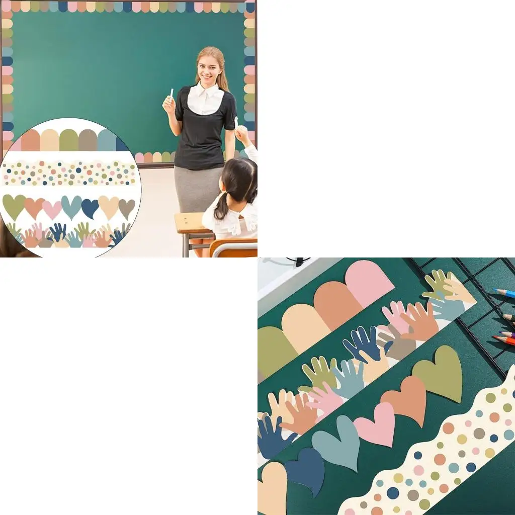 

80Pcs Bulletin Board Border for Classroom Chalkboard Notice Board Decoration