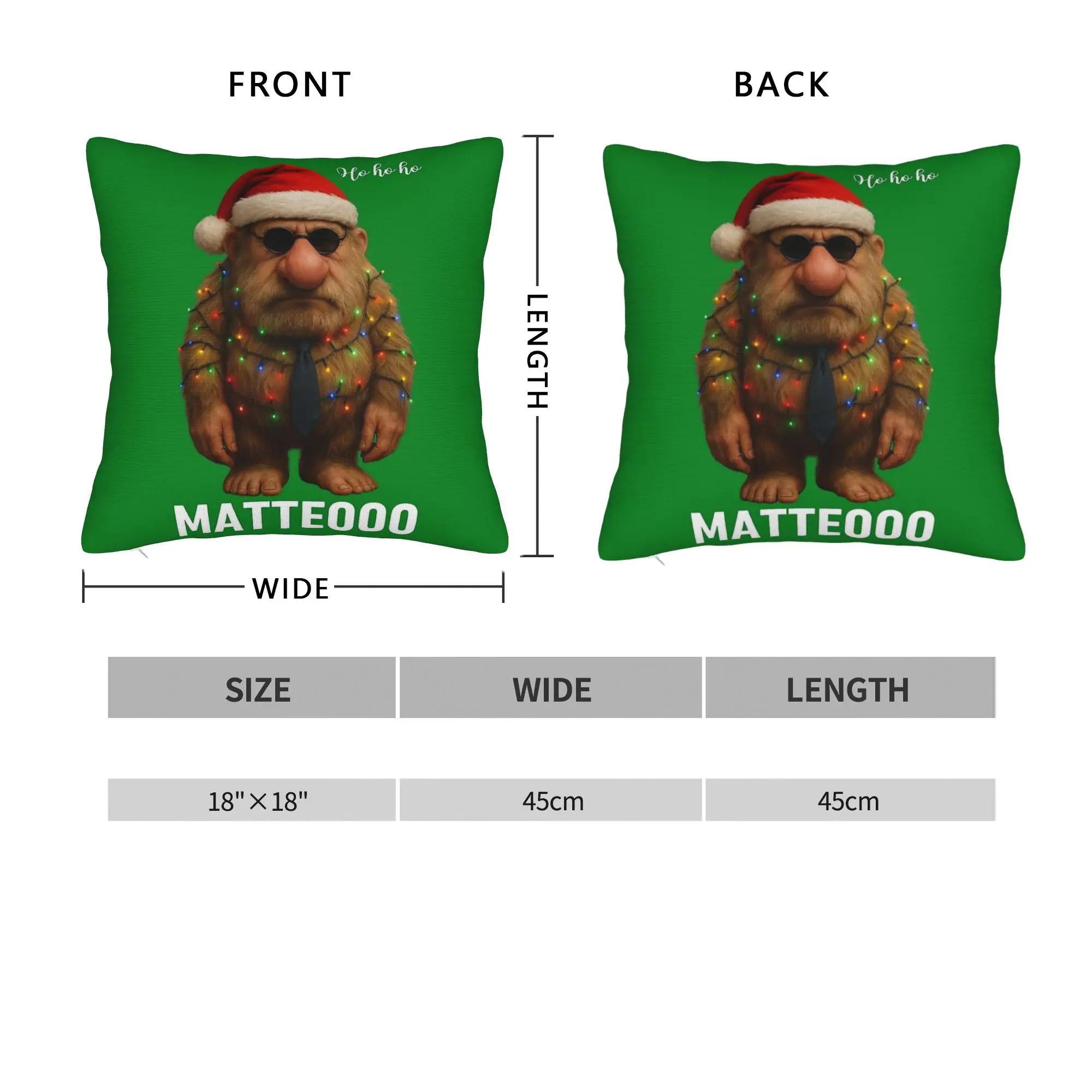 Matteo Matteooo الإيطالية Brainrot ميمي عيد الميلاد سانتا كلوز وسادة غطاء مريح غطاء الوسادة كيس وسادة لديكور المنزل الطرف #2