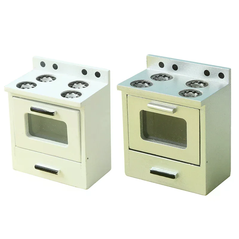 เตาแก๊สจำลองสำหรับบ้านตุ๊กตา 1/12 ของเล่นจำลองครัวขนาดเล็ก เฟอร์นิเจอร์ตกแต่งบ้านตุ๊กตา ของเล่นเสริมสร้างจินตนาการ