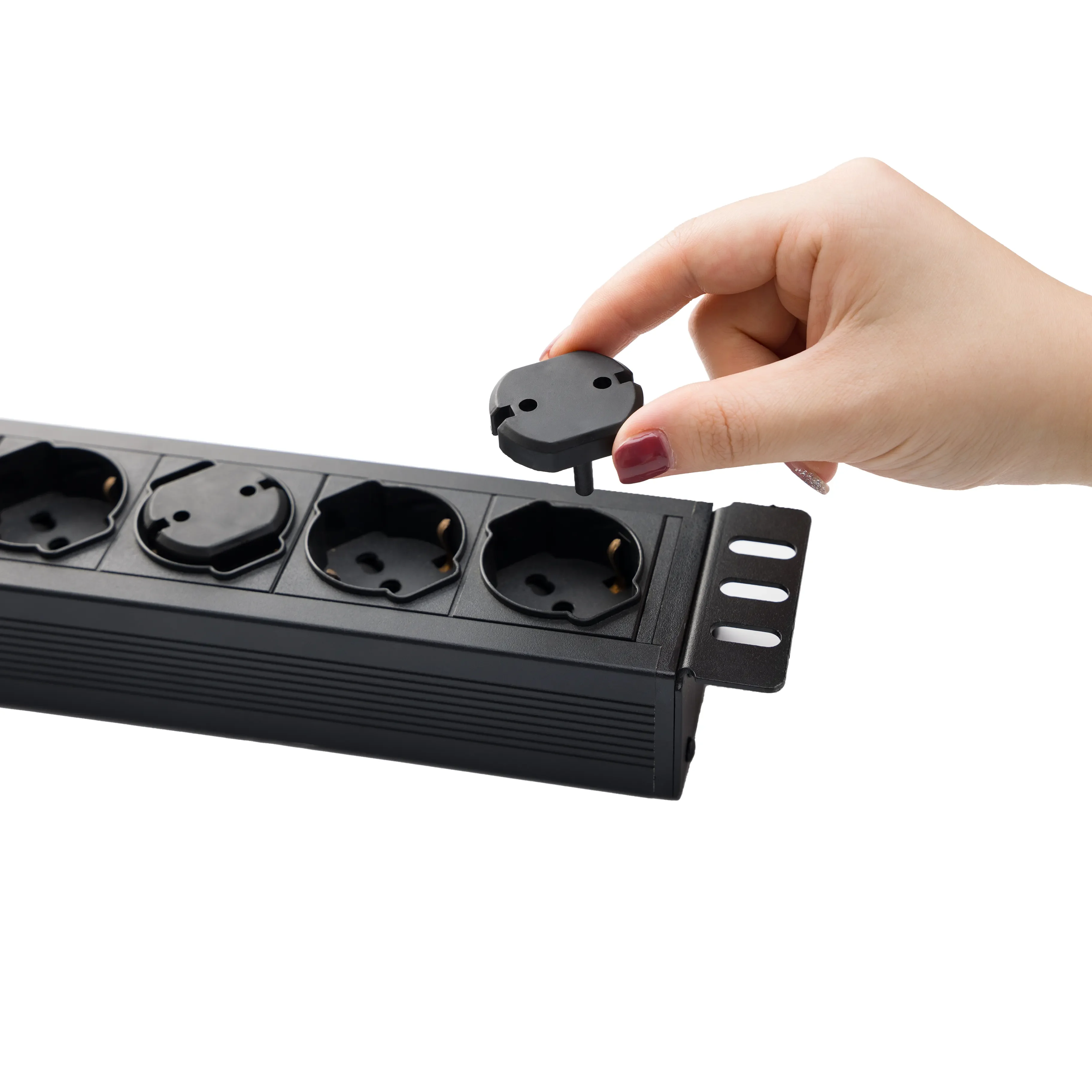 European Power Plug Protective Cover Black Color Schuko Socket Cap