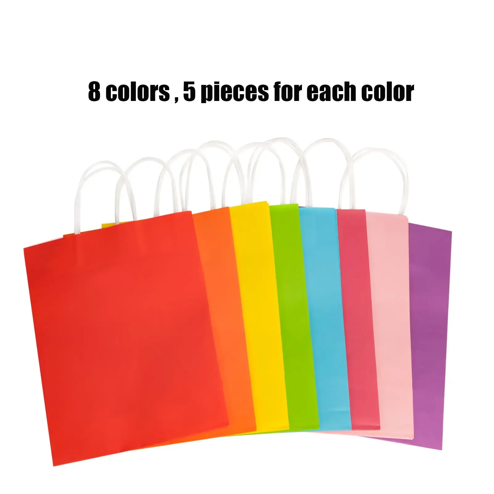 50PCS Paper Gift Bags With Handles Bulk Paper Shopping Bags Kraft Bags Party Favor Bags Retail Merchandise Bags Sacks