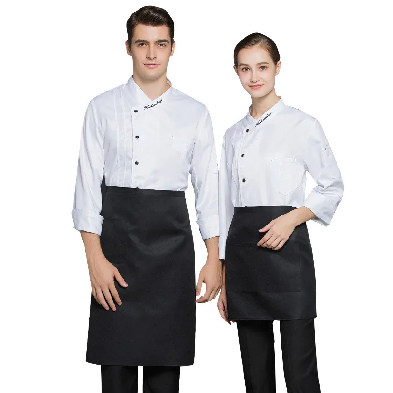 Chef Uniform Long Sleeve Autumn and Winter Hotel Catering Waiter Workwear Restaurant Ding Room Chef Overalls plus Size