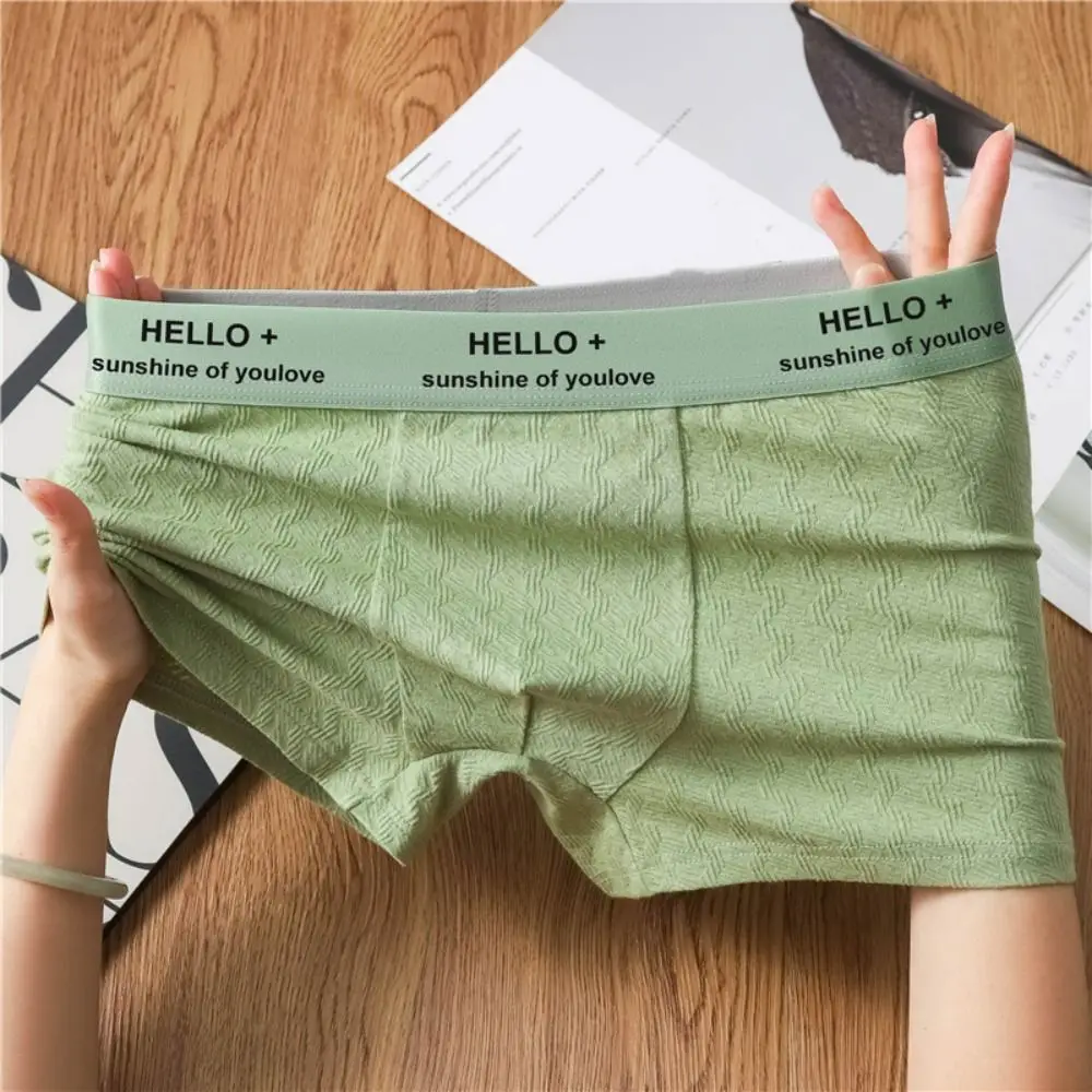 

3 шт., модные мужские хлопковые трусы-боксеры больших размеров, хлопковые бесшовные трусы с буквенным принтом, нижнее белье со средней талией для мужчин и мужчин