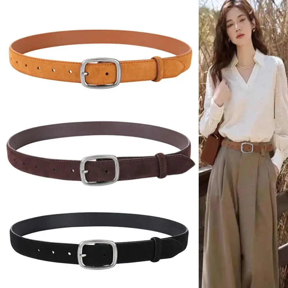 العصرية الجينز ديكور حزام من جلد الغزال الفضة مربع مشبك الكورية نمط بولي أحزمة الخصر عرض الموضة بنطلون الديكور فستان الديكور #4