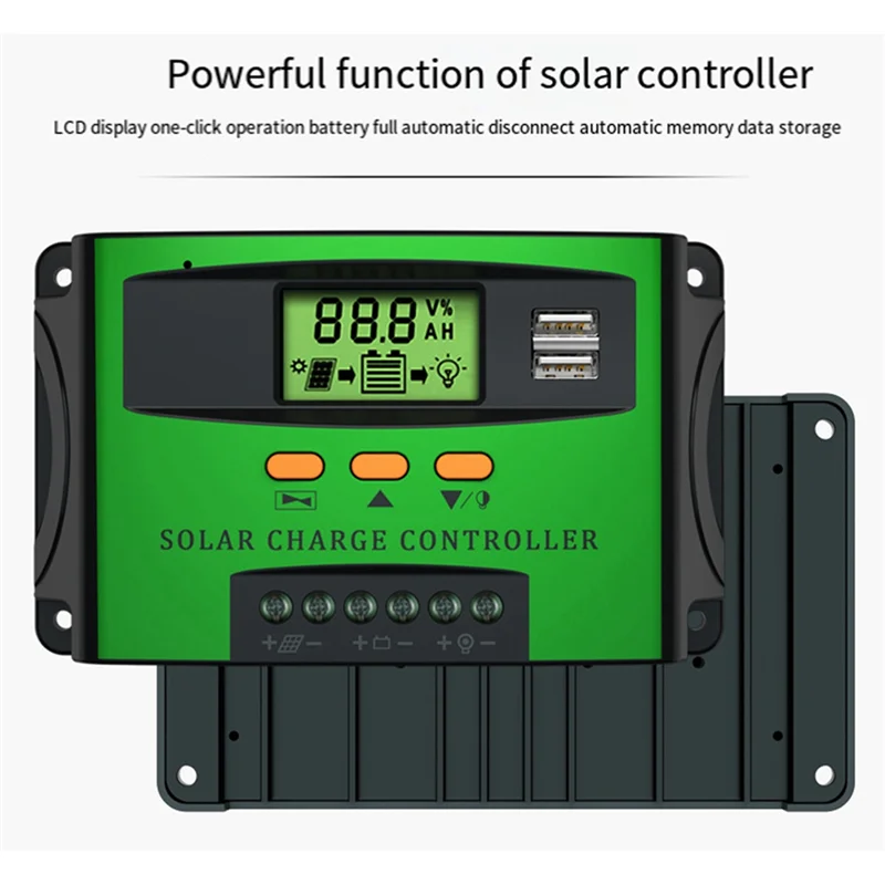 

1 PCS 30A PWM Solar Charge Controller Green ABS+Aluminum For Solar Panel Regulador-N33R