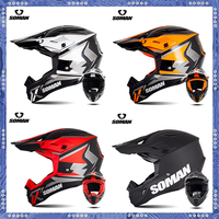 SOMAN Unisex Motorcycle Motocross Rally Helmet with Built-in Earphone Slot – Durable Off-Road MTB Gear, DOT & ECE Certified