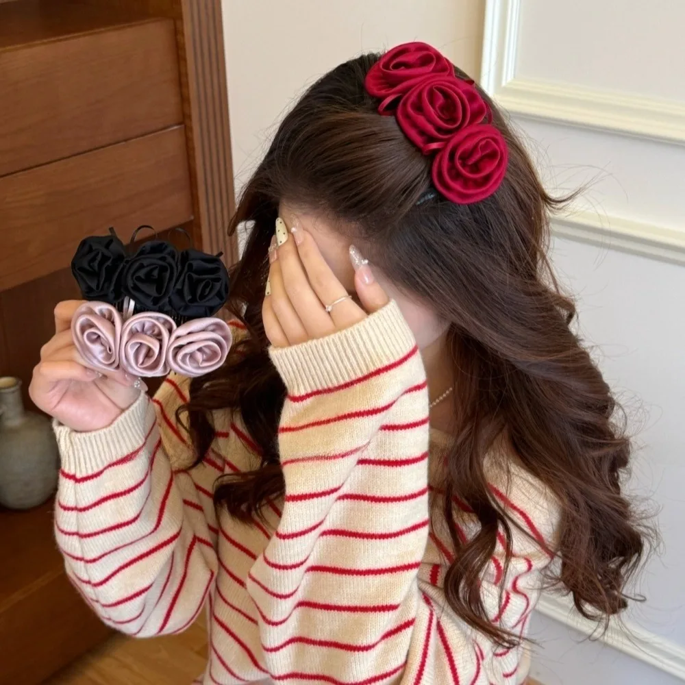 

Solid Color Flowers Hairpin Bohemian Headwear Floral Hair Comb Plastic Thai Style Chignon Hair Clip Water Splashing Festival