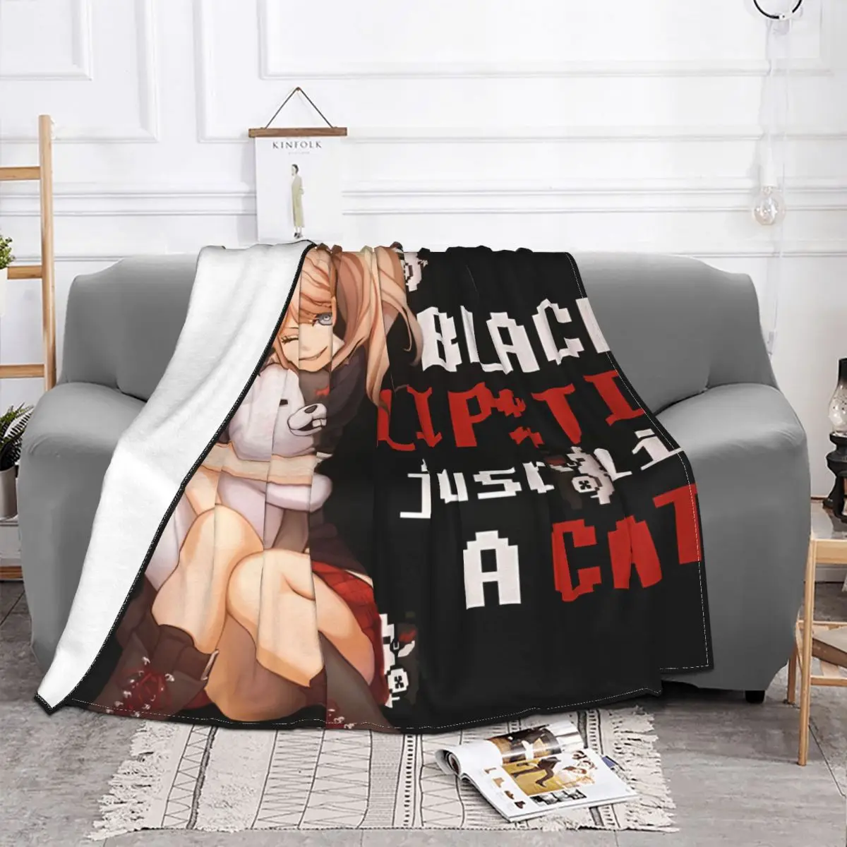 Danganronpa Makoto Game Blanket Flannel Decoration Like A Cat Portable Home Bedspread