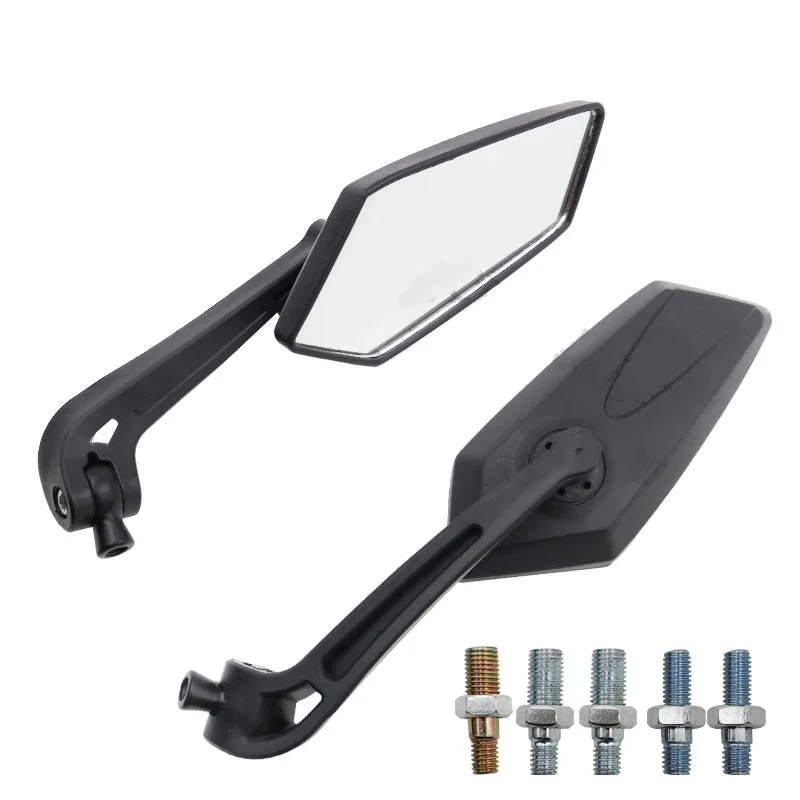 Motorcycle Mirrors 2Pcs/Pair E-Bike Rearview Mirrors Scooter Electrombile Back Side Mirror 8mm 10mm ABS Plastic Moto Accessories