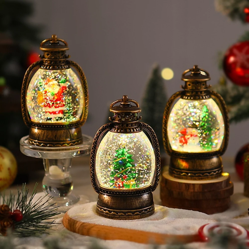 

Christmas Gift Train Crystal Ball Ornament Christmas Eve Train Santa Claus The Boy and The Snowman Crystal Ball Night Light